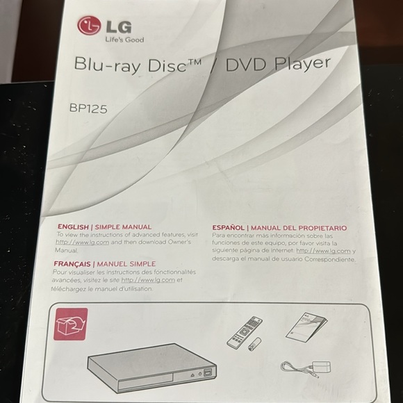 LG Blu-ray Disc DVD player works well had cords to plug into TV & remote - Picture 4 of 4